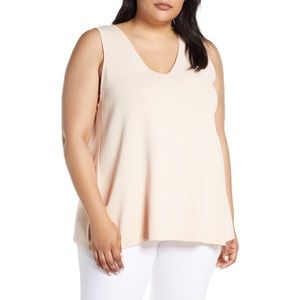 Rachel Roy V-Neck Knit Swing Sleeveless Top Blush